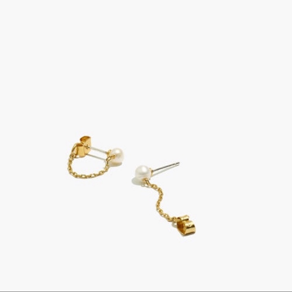 Madewell freshwater pearl chain studs